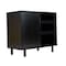 Flash Furniture Elmont Bar and Sideboard w/Shaker Style Single Door Cabinet w/Hanging Glass and Shelves, Black NAN-F-HY-B23113-BLK-GG - alternate 5